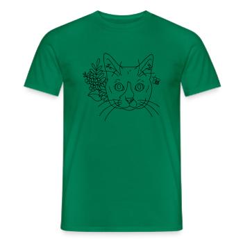 Katzenblumen - Männer T-Shirt - Kelly Green - Vorne - AI Model Male 178 dark (178cm)
