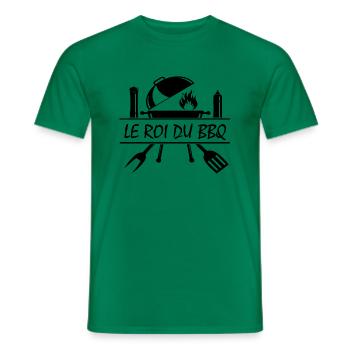 Le roi du BBQ, le roi du Barbecue, idée cadeau - T-shirt homme - vert - Devant - AI Model Male 178 dark (178cm)