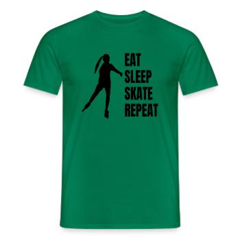 Roller Skate Inline Gift Patin à roues alignées Skate - T-shirt homme - vert - Devant - AI Model Male 178 dark (178cm)