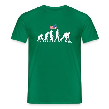 Evolution of Curling - Männer T-Shirt - Kelly Green - Vorne - AI Model Male 178 dark (178cm)