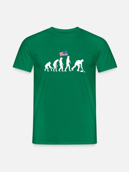 Evolution of Curling - Männer T-Shirt - Kelly Green