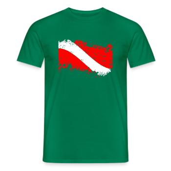 flammende Tauchflagge - Männer T-Shirt - Kelly Green - Vorne - AI Model Male 178 dark (178cm)