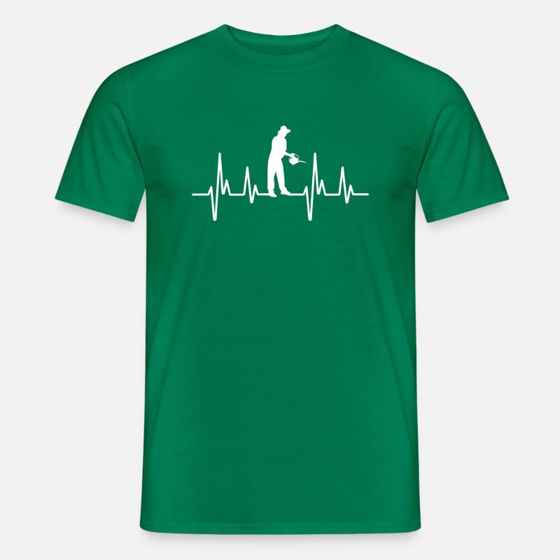 Herzfrequenz Gartenarbeit - Männer T-Shirt - Kelly Green