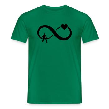 Infinity Heart and Basketball 1 - - Men's T-Shirt - kelly green - Front - AI Model Male 178 dark (178cm)