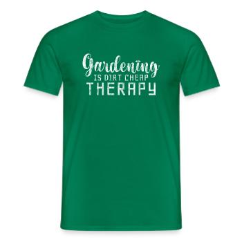 Gardening Is Dirt Cheap Therapy 4 - Men's T-Shirt - kelly green - Front - AI Model Male 178 dark (178cm)