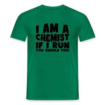 I Am A Chemist, If I Run, You Should Too! 3 - Men's T-Shirt - kelly green - Front - AI Model Male 178 dark (178cm)