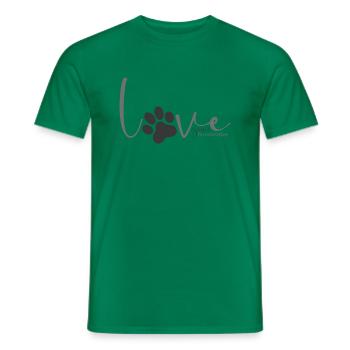 jowi_hundeliebe - love Pfote in grau - Männer T-Shirt - Kelly Green - Vorne - AI Model Male 178 dark (178cm)
