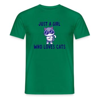 Just a girl who loves mon amour de chat - T-shirt homme - vert - Devant - AI Model Male 178 dark (178cm)