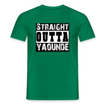 Straight Outta Yaoundé Vintage - hip-hip cool - T-shirt homme - vert - Devant - AI Model Male 178 dark (178cm)