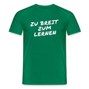 Zu breit zum lernen - Männer T-Shirt - Kelly Green - Vorne - AI Model Male 178 dark (178cm)