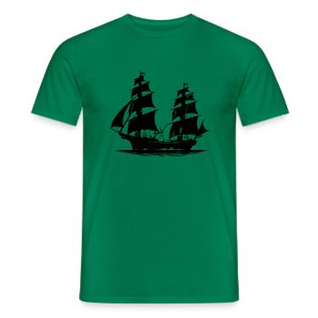 Segelschiff Pirat - Männer T-Shirt - Kelly Green - Vorne - AI Model Male 178 dark (178cm)
