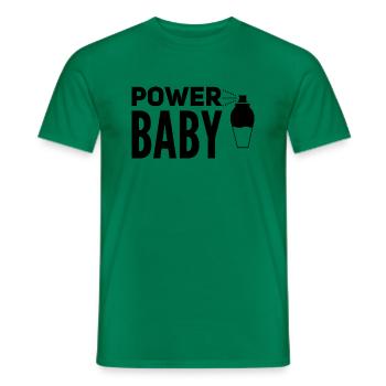 Power Baby - Camiseta hombre - verde  - delante - AI Model Male 178 dark (178cm)