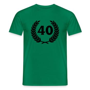 Laurel wreath & Number (40) - Men's T-Shirt - kelly green - Front - AI Model Male 178 dark (178cm)