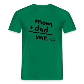 mom_dad_me__f1 - Men's T-Shirt - kelly green - Front - AI Model Male 178 dark (178cm)