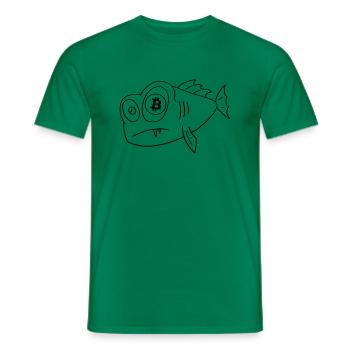 bitcoin poisson à l’œil bitcoin - T-shirt homme - vert - Devant - AI Model Male 178 dark (178cm)