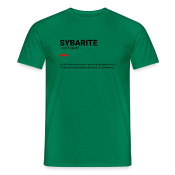 Sybarite définition - T-shirt homme - vert - Devant - AI Model Male 178 dark (178cm)