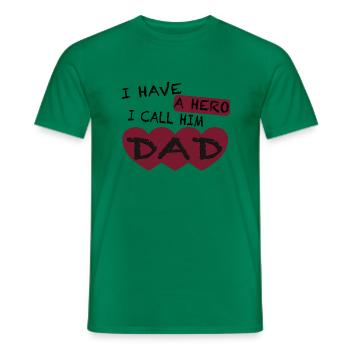HERO is my DAD - Men's T-Shirt - kelly green - Front - AI Model Male 178 dark (178cm)