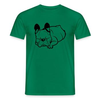 Schlafende Französische Bulldogge Faulenzer - Männer T-Shirt - Kelly Green - Vorne - AI Model Male 178 dark (178cm)