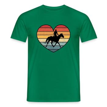 Retro Graphic Horse Lover Equestrian Rider Horses - Männer T-Shirt - Kelly Green - Vorne - AI Model Male 178 dark (178cm)