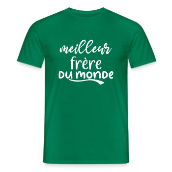 meilleur frère du monde - T-shirt homme - vert - Devant - AI Model Male 178 dark (178cm)
