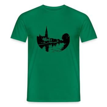 Danube in Ulm - Men's T-Shirt - kelly green - Front - AI Model Male 178 dark (178cm)