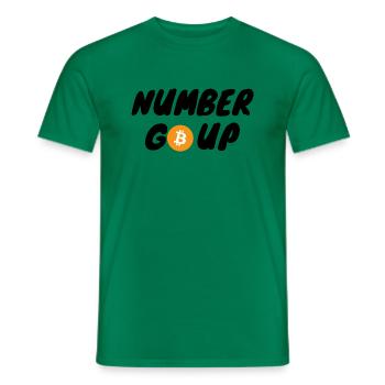 Krypto Number Go Up BTC Bitcoin - Männer T-Shirt - Kelly Green - Vorne - AI Model Male 178 dark (178cm)