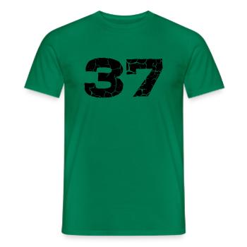 Maillot numéro 37 - T-shirt homme - vert - Devant - AI Model Male 178 dark (178cm)