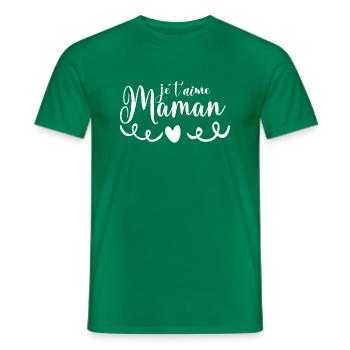 je t aime Maman - T-shirt homme - vert - Devant - AI Model Male 178 dark (178cm)