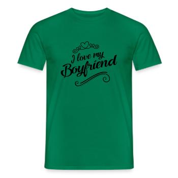 i love my boyfriend - Männer T-Shirt - Kelly Green - Vorne - AI Model Male 178 dark (178cm)