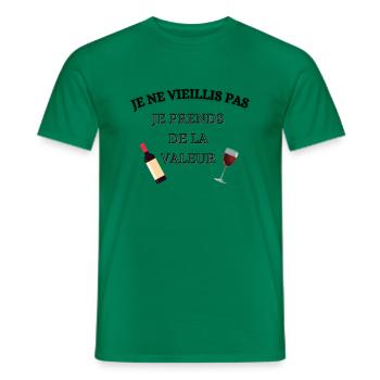Idée cadeau homme anniversaire humour vin - T-shirt homme - vert - Devant - AI Model Male 178 dark (178cm)