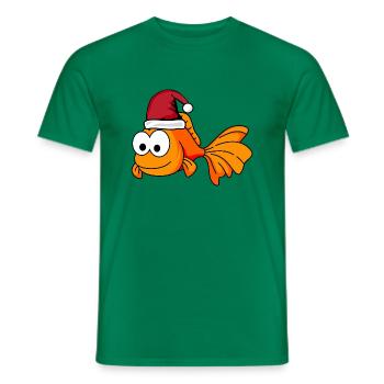 Goldfisch Comic Weihnachten - Männer T-Shirt - Kelly Green - Vorne - AI Model Male 178 dark (178cm)