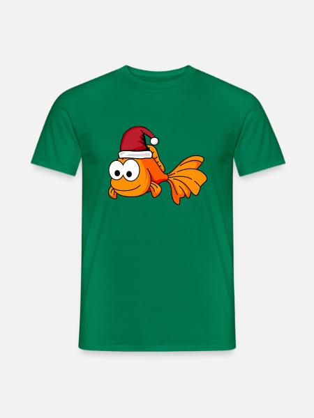 Goldfish Comic Christmas - Men's T-Shirt - kelly green