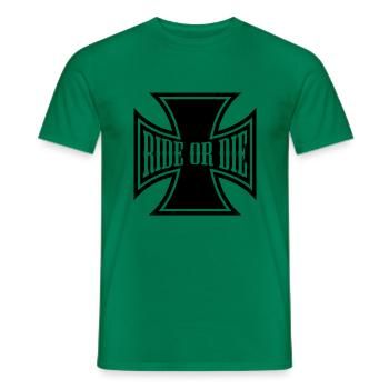 Ride or die cross - Männer T-Shirt - Kelly Green - Vorne - AI Model Male 178 dark (178cm)