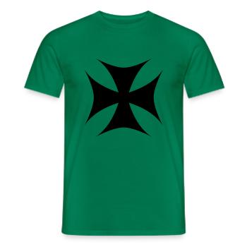 Templar Cross - Men's T-Shirt - kelly green - Front - AI Model Male 178 dark (178cm)