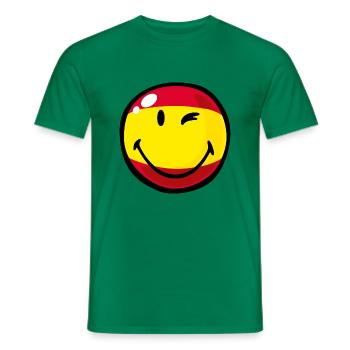 Smiley Spain - Men's T-Shirt - kelly green - Front - AI Model Male 178 dark (178cm)