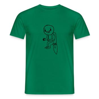 Cartoon Person with Jetpack - Men's T-Shirt - kelly green - Front - AI Model Male 178 dark (178cm)