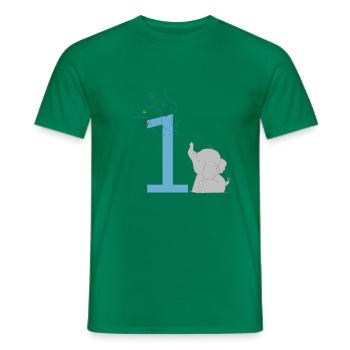 anniversaire Elephant - T-shirt homme - vert - Devant - AI Model Male 178 dark (178cm)