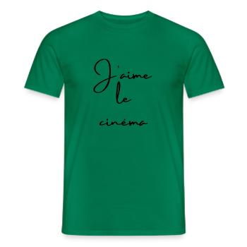 J'AIME LE CINÉMA - T-shirt homme - vert - Devant - AI Model Male 178 dark (178cm)