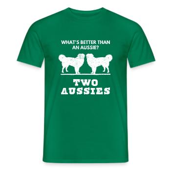 Aussie Australian Shepherd dog lovers - Men's T-Shirt - kelly green - Front - AI Model Male 178 dark (178cm)