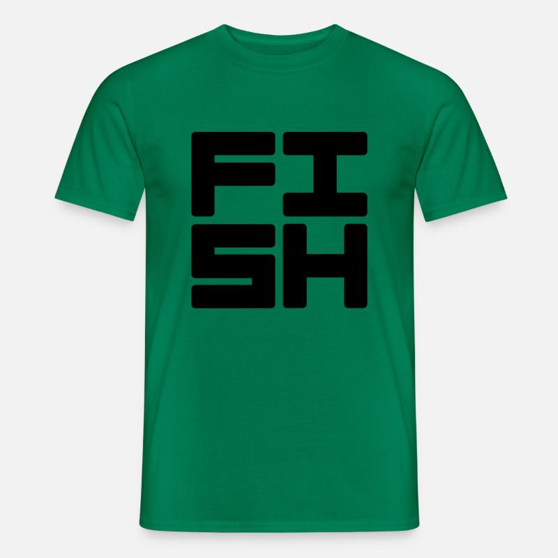 Fish Text Logo - Männer T-Shirt - Kelly Green