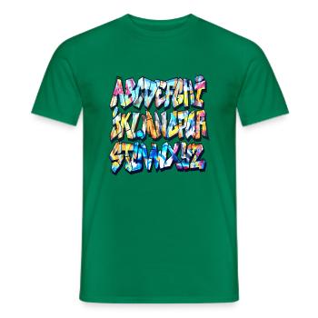 Graffiti alphabet - Men's T-Shirt - kelly green - Front - AI Model Male 178 dark (178cm)