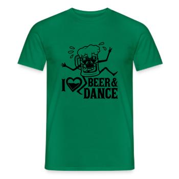 Beer and Dance Love - Men's T-Shirt - kelly green - Front - AI Model Male 178 dark (178cm)