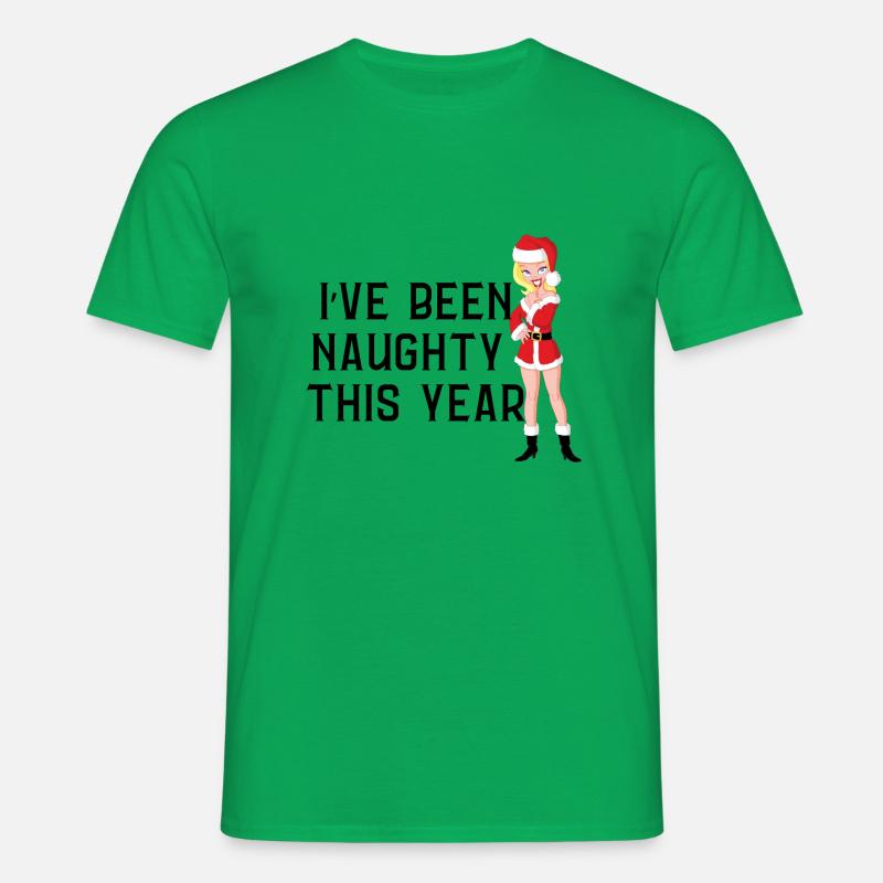 Frecher Weihnachtspullover - Männer T-Shirt - Kelly Green