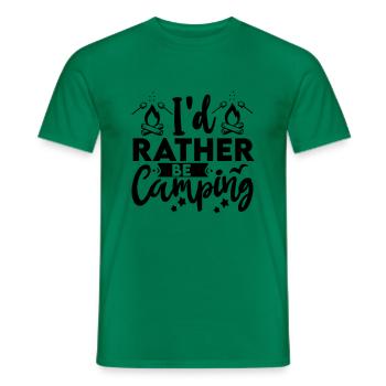 Id Rather Be Camping 01 - Men's T-Shirt - kelly green - Front - AI Model Male 178 dark (178cm)