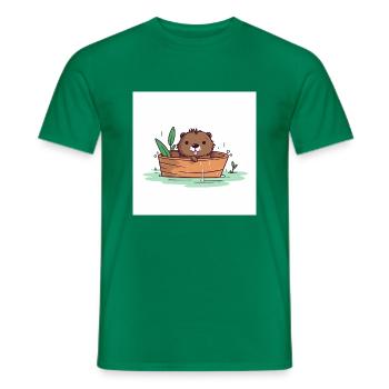 Süßer Biber in der Badewanne - Männer T-Shirt - Kelly Green - Vorne - AI Model Male 178 dark (178cm)