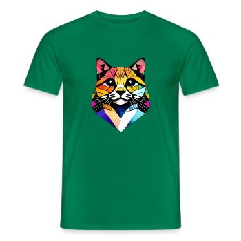 Propriétaire de chat, chat, chat domestique, animal de compagnie, chaton - T-shirt homme - vert - Devant - AI Model Male 178 dark (178cm)