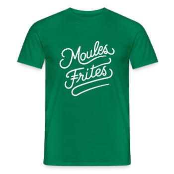 Moules frites - T-shirt homme - vert - Devant - AI Model Male 178 dark (178cm)