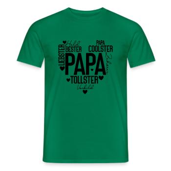 Papa ist der Beste Herz Motiv - Männer T-Shirt - Kelly Green - Vorne - AI Model Male 178 dark (178cm)