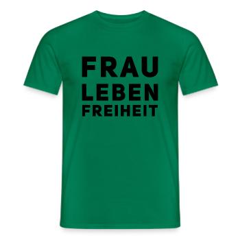 Frau Leben Freiheit Iran - Männer T-Shirt - Kelly Green - Vorne - AI Model Male 178 dark (178cm)