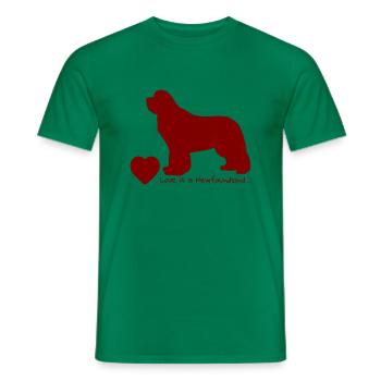 Love is a Newfoundland 015 - Männer T-Shirt - Kelly Green - Vorne - AI Model Male 178 dark (178cm)